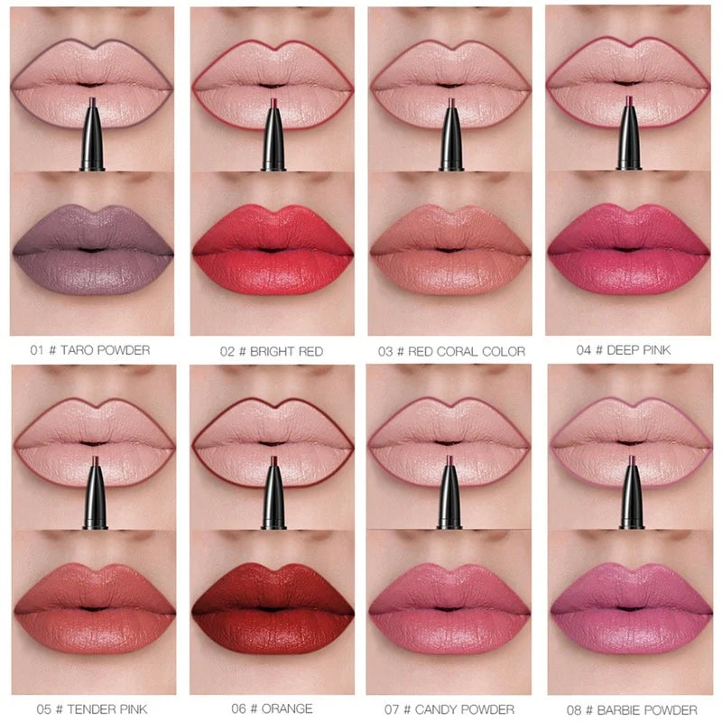 New 16 Color Liquid Lipstick Matte Red Lips Makeup Waterproof Lipstick Long Lasting Nude Purple Lip Liner Pencil Matt Lip Gloss