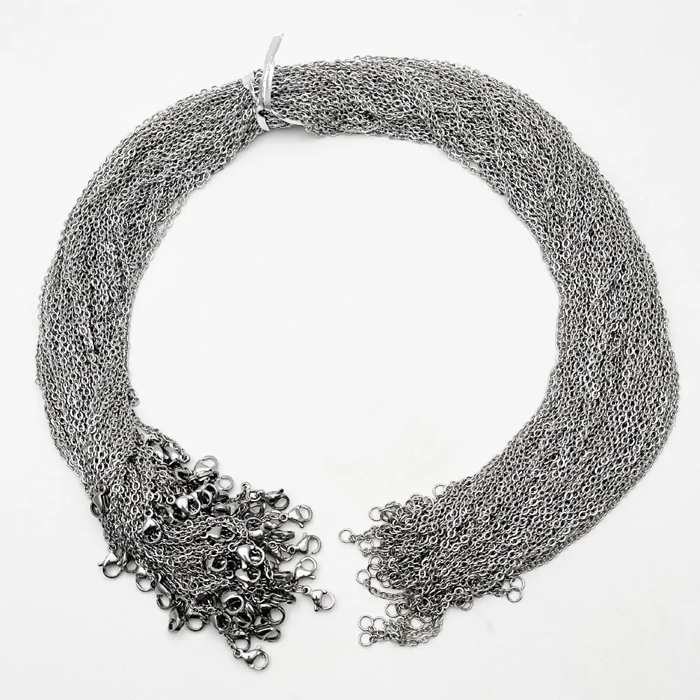 fashion Wholesale 2MM jewelry silvery metal cords chain Necklace necklace lanyard pendant clasp lobster clasp 100pcs/lot