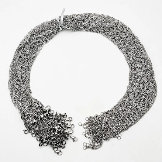 fashion Wholesale 2MM jewelry silvery metal cords chain Necklace necklace lanyard pendant clasp lobster clasp 100pcs/lot