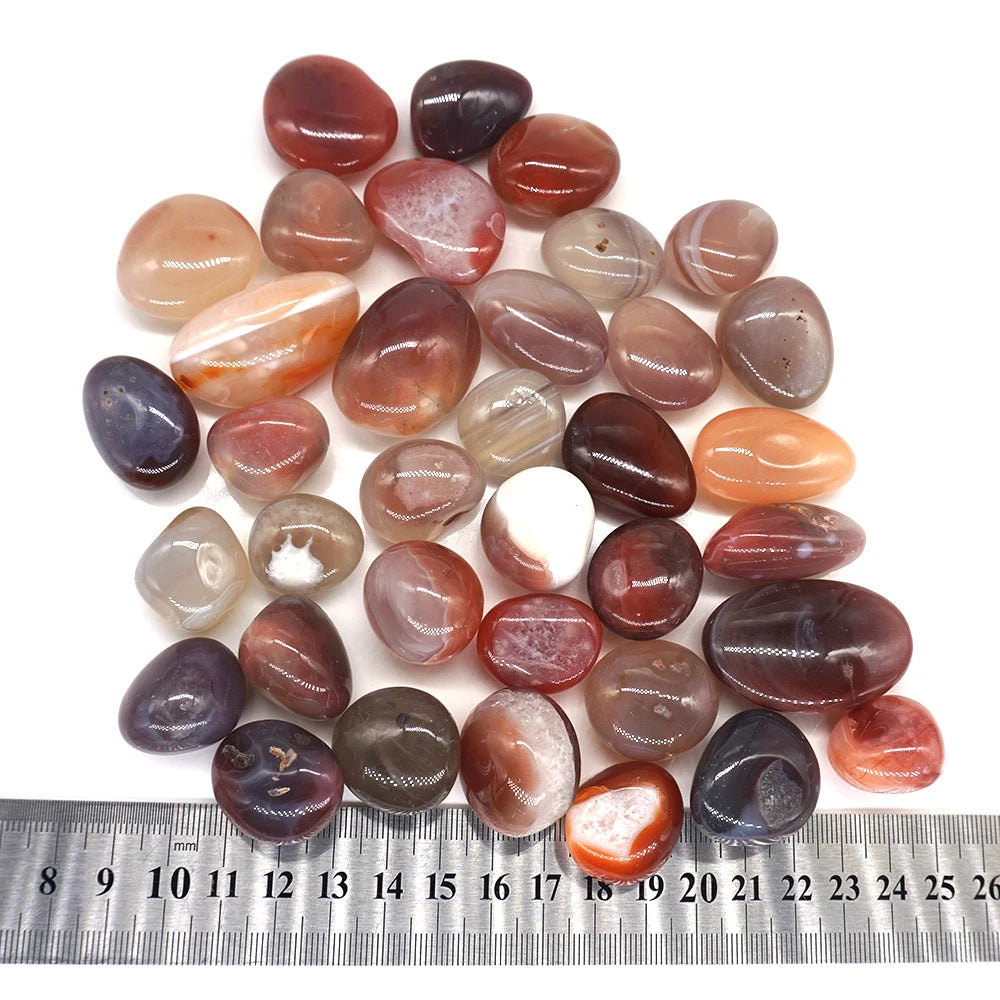 Natural Carnelian Round Healing Crystal Material Brown Red Agate Collectibles Tumbled Stone Wholesale Bulk Fish Tank Decoration