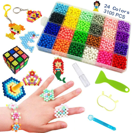 24color/set Water Magic Sticky Beads Set Puzzle Toys for Kids Children's Toy Education Brain Girls Boys