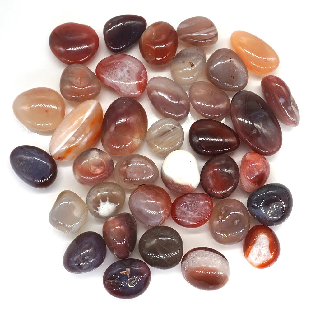 Natural Carnelian Round Healing Crystal Material Brown Red Agate Collectibles Tumbled Stone Wholesale Bulk Fish Tank Decoration