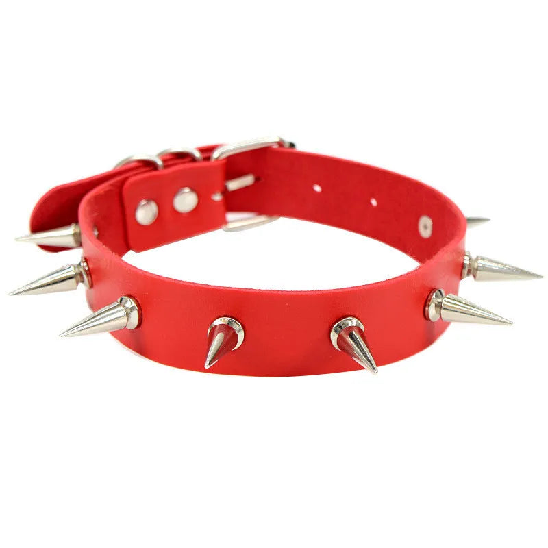 Sexy Punk Black Rivets Choker Collar Leather Necklaces Bondage Goth Jewelry Women Harness Gothic Necklace jewelry for women
