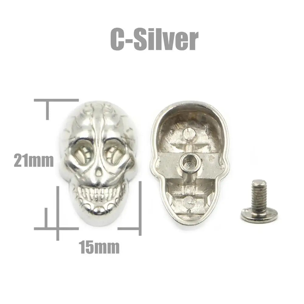 Skull Cross Bone Rivets Spike Studs Spots Nailhead Punk Rock DIY Leather Craft For Clothing Bag Shoe Apparel Parts Accessories