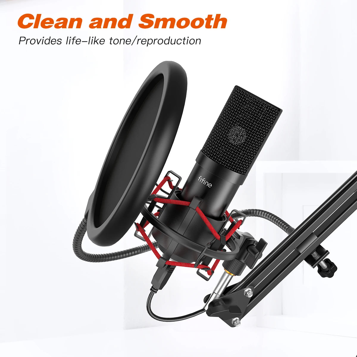 Go USB Gaming Microphone Set with Flexible Arm Stand Pop Filter Plug&Play with PC Laptop Computer Streaming Podcast Mic T732