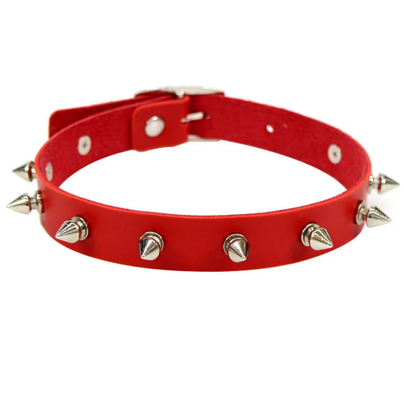 Sexy Punk Black Rivets Choker Collar Leather Necklaces Bondage Goth Jewelry Women Harness Gothic Necklace jewelry for women