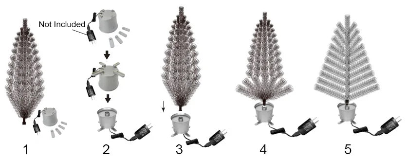 Green Pre-lit Mini Fiber Optic Tabletop Christmas Tree with 5-Layers Control LED Lights, Tabletop Xmas Table Top, 32 Inch