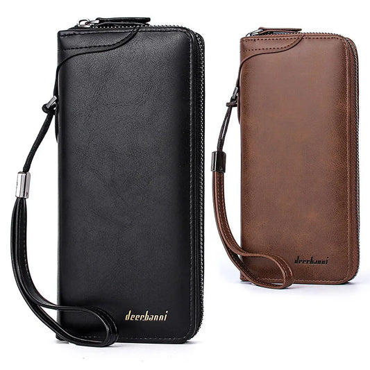 Man Wallet Soft PU Leather Zipper Purses Men Moneybags Handbags Wristlet Billfold Wallets Bags Coin Purse Pocket Card Holder