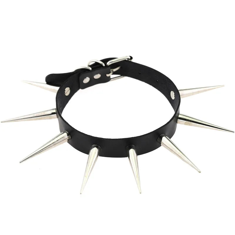 Sexy Punk Black Rivets Choker Collar Leather Necklaces Bondage Goth Jewelry Women Harness Gothic Necklace jewelry for women