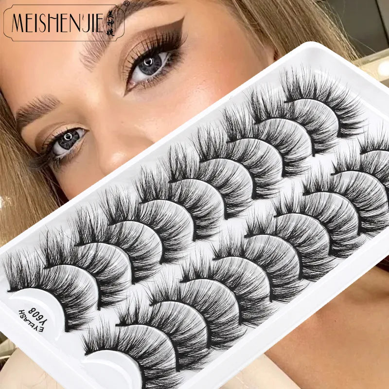 MEISHENJIE 3/5/10 Pair 3D Mink Lashes Natural Eyelash Dramatic False Eyelashes Faux Cils Makeup Fake Eyelash Extension maquiagem