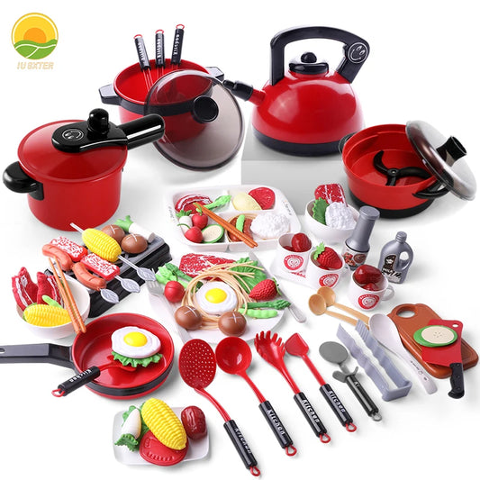 Simulation Children Toy Kitchen House Kids Pretend Play Cooking Food Pots Pans Tools Game Set Girls Toys for 3 Year Gifts