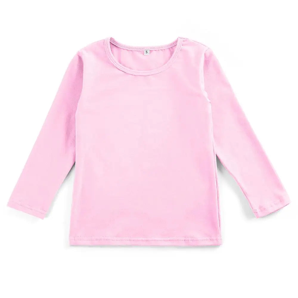 Baby Shirts Long Sleeve Casual Plain Shirt Boys Girls Clothes Classic Solid Color Children T Shirt