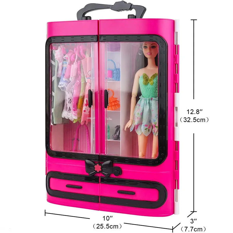 Barbies Clothes Accessories Dollhouse 1/6 For 30Cm Barbies Furniture Wardrobe Mixing Of Multiple Accessories Bed Barbie Doll Toy