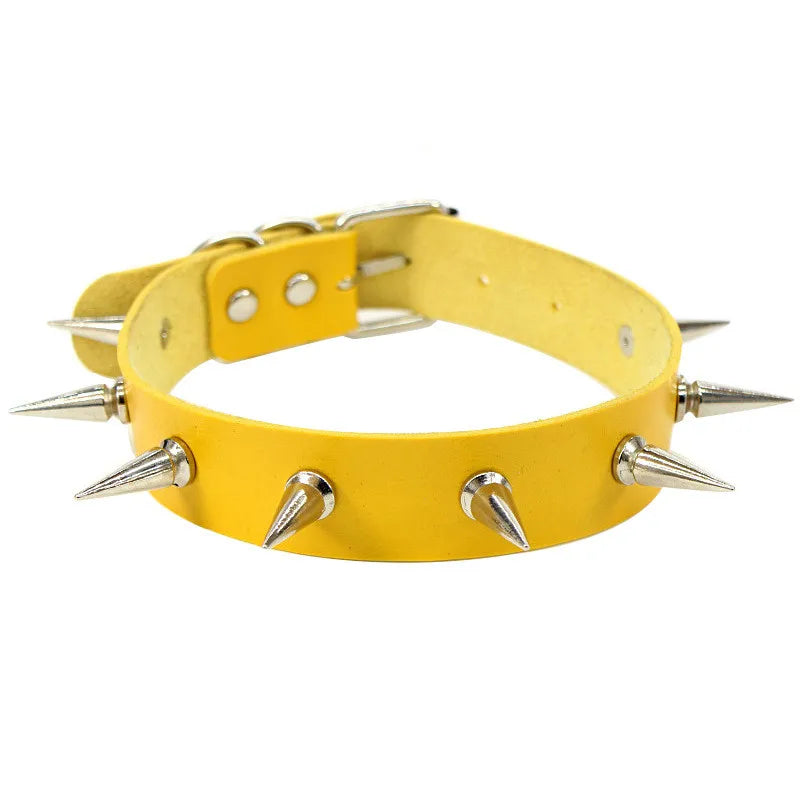 Sexy Punk Black Rivets Choker Collar Leather Necklaces Bondage Goth Jewelry Women Harness Gothic Necklace jewelry for women
