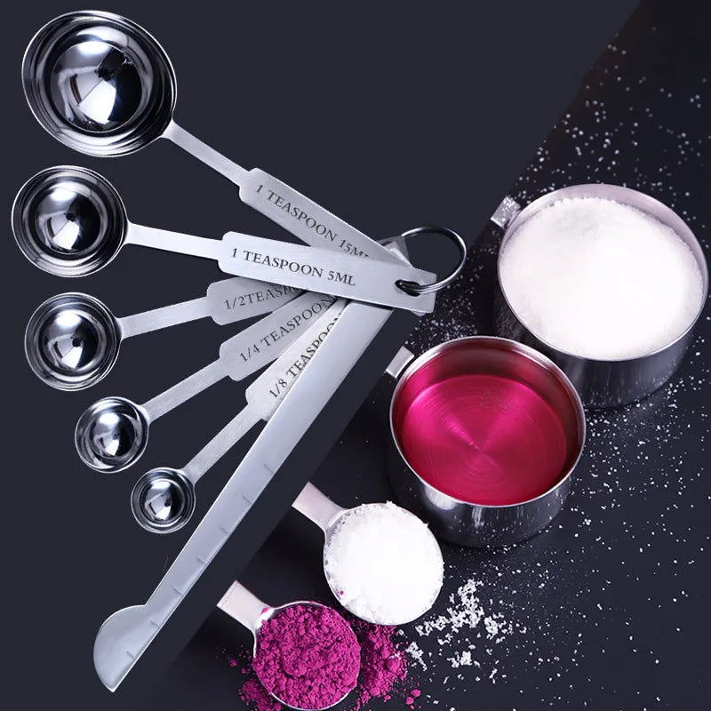 8/10/11Pcs Stainless Steel Measuring Cups and Spoons Set Deluxe Premium Stackable Tablespoons Home Tools Kitchen Accessories