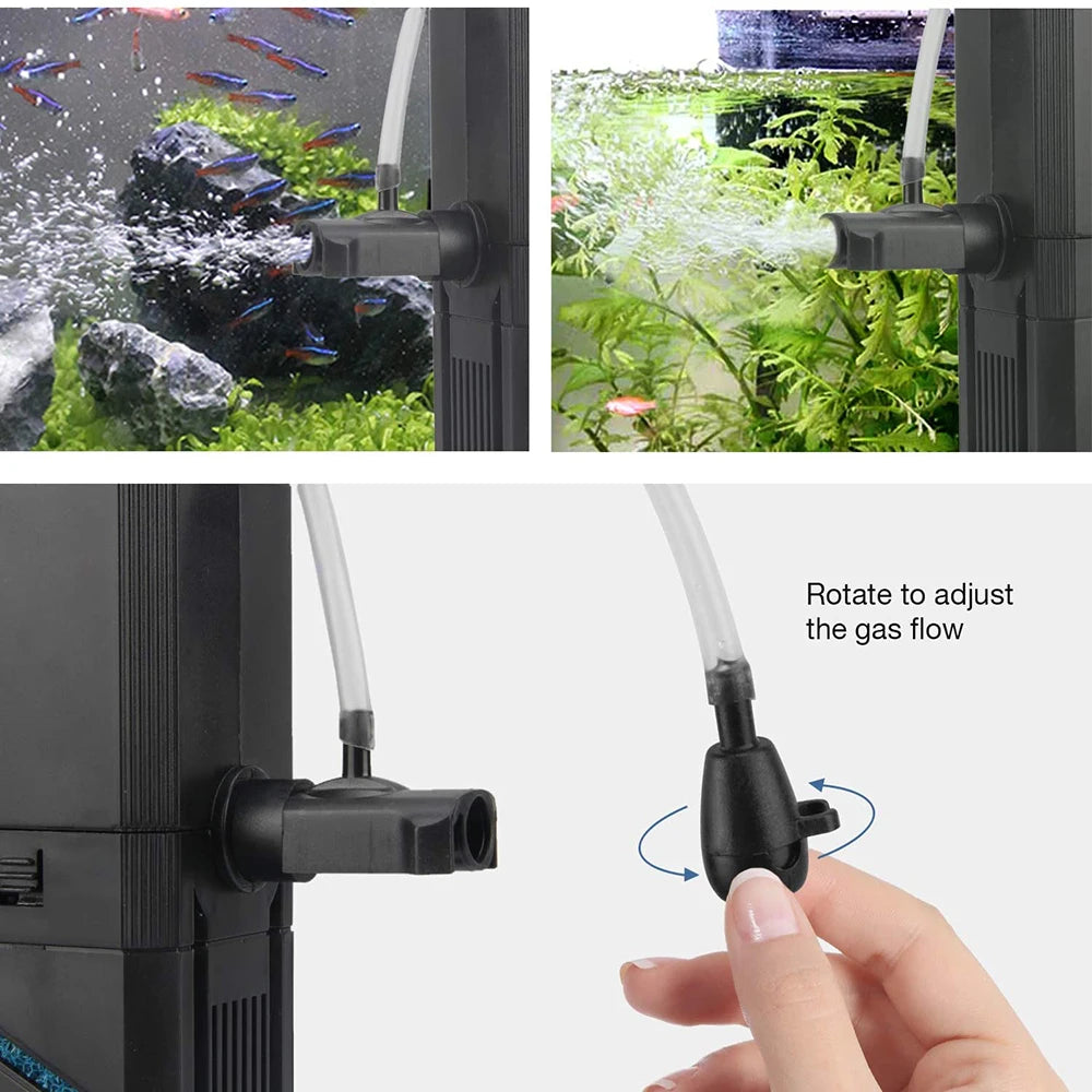 4 In 1 Submersible Aquarium Water Pump Ultra Silent Oxygen Air Pump Wave Maker for Hydroponics Pond Fish Tank Sponge Filter