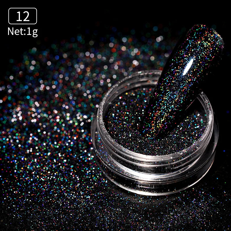 Aurora Pearl Nude Pink White Nails Glitter Dust Chrome Moonlight White Rubbing on Powder Shell Mirror Pigment Nail Art Supplies