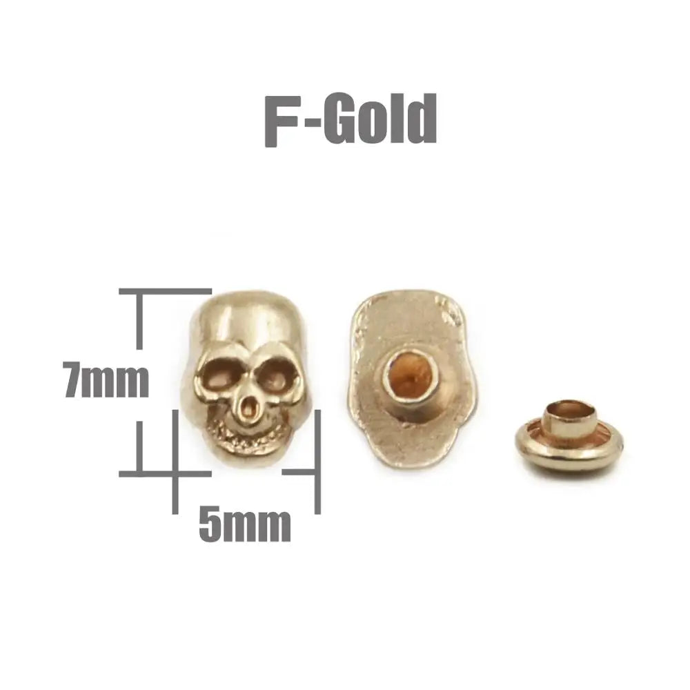 Skull Cross Bone Rivets Spike Studs Spots Nailhead Punk Rock DIY Leather Craft For Clothing Bag Shoe Apparel Parts Accessories