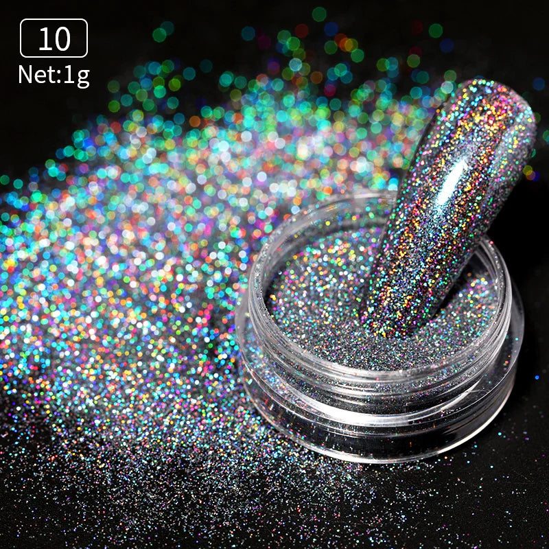 Aurora Pearl Nude Pink White Nails Glitter Dust Chrome Moonlight White Rubbing on Powder Shell Mirror Pigment Nail Art Supplies