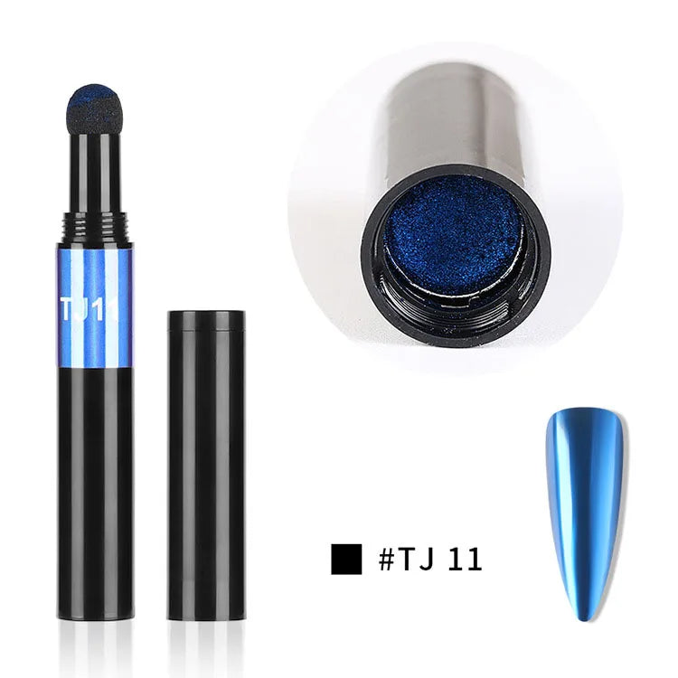 Nail Art Glitter Mirror Powder Air Cushion Magic Pen  Effect Chrome Pigment For Decorations UV Gel Polish Dust Nail Decor