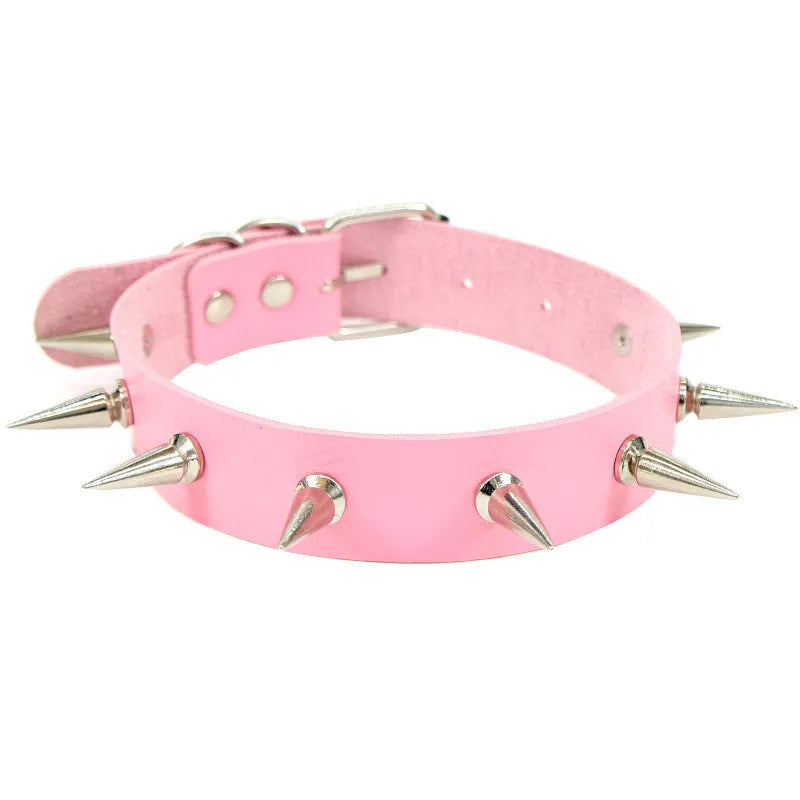 Sexy Punk Black Rivets Choker Collar Leather Necklaces Bondage Goth Jewelry Women Harness Gothic Necklace jewelry for women