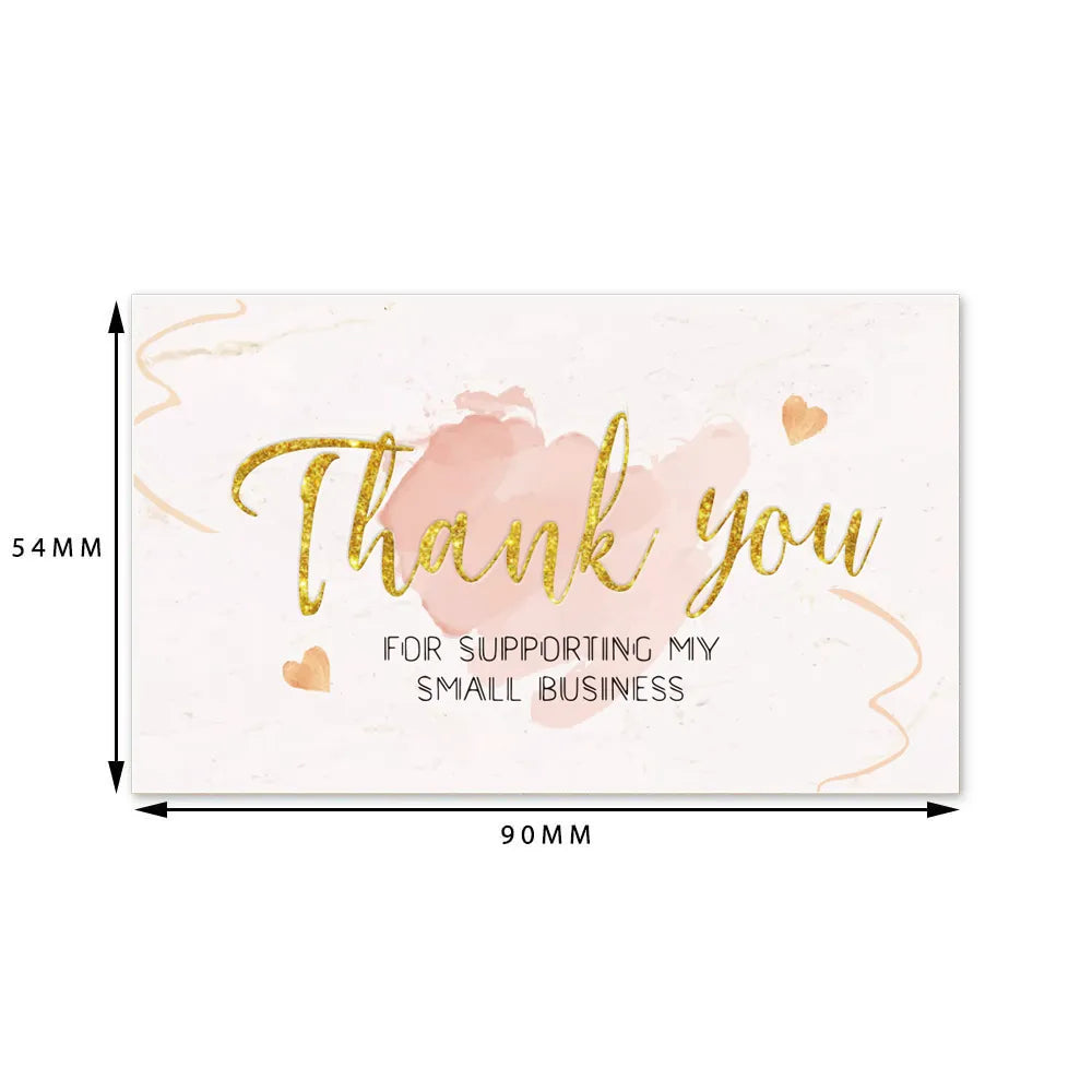 30 Pcs/pack Thank you Card Foil Gold Card Thank you For your Supporting my Small Business Card Small Shop Gift Decorative Card