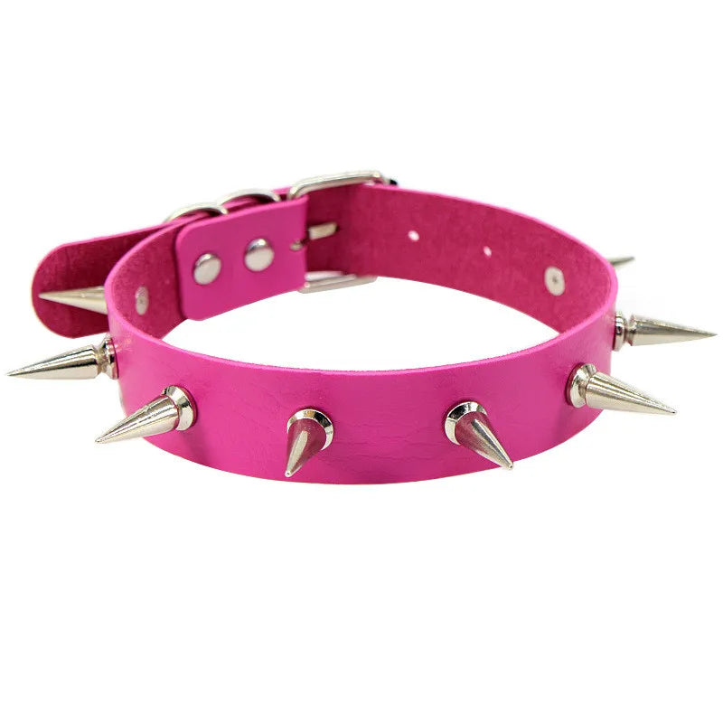 Sexy Punk Black Rivets Choker Collar Leather Necklaces Bondage Goth Jewelry Women Harness Gothic Necklace jewelry for women