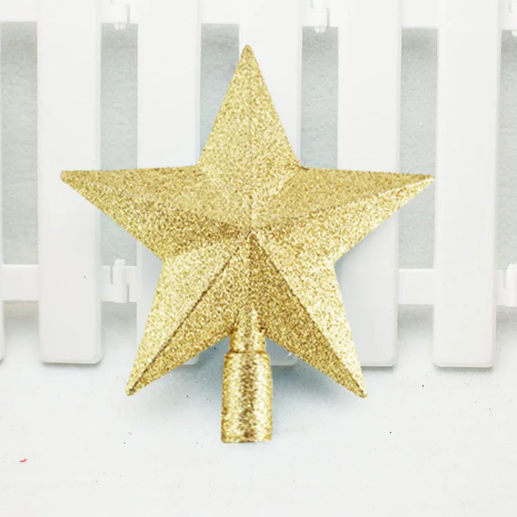 15/20cm Christmas Tree Top Star Merry Christmas Decorations for Home Shiny Gold Powder Five-pointed Star New Year's Ornament