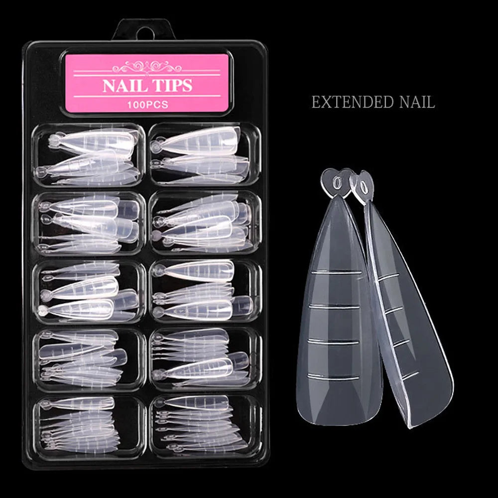 100pcs Nail Form Poly Extension Gel Clear