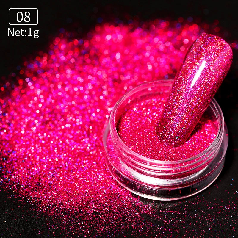 Aurora Pearl Nude Pink White Nails Glitter Dust Chrome Moonlight White Rubbing on Powder Shell Mirror Pigment Nail Art Supplies