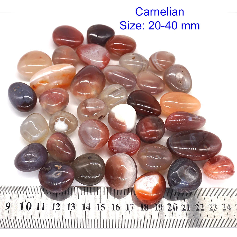 Natural Carnelian Round Healing Crystal Material Brown Red Agate Collectibles Tumbled Stone Wholesale Bulk Fish Tank Decoration