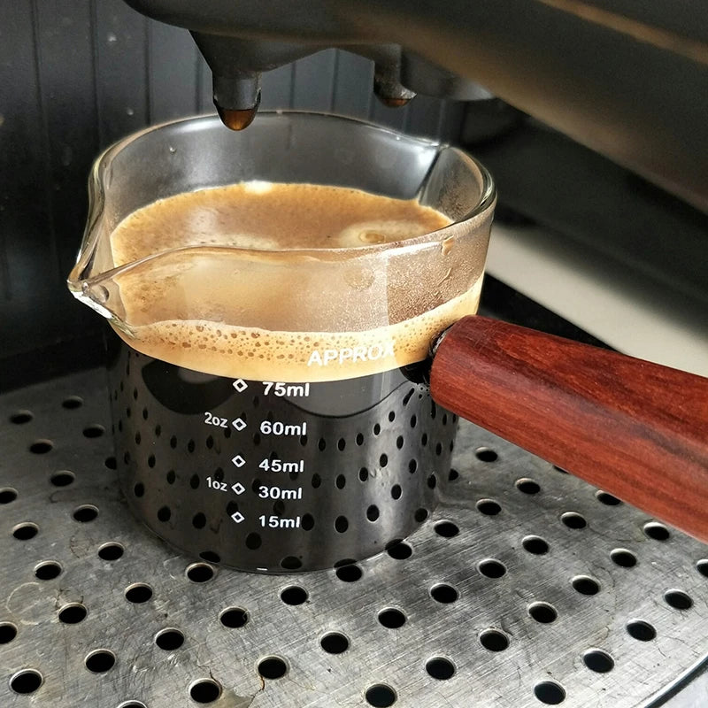 Double Pour Spout Heat Resistant Glass Measuring Cup Coffee Cup High Borosilicate Glass 100ml Espresso Transfer Cup Milk Cup