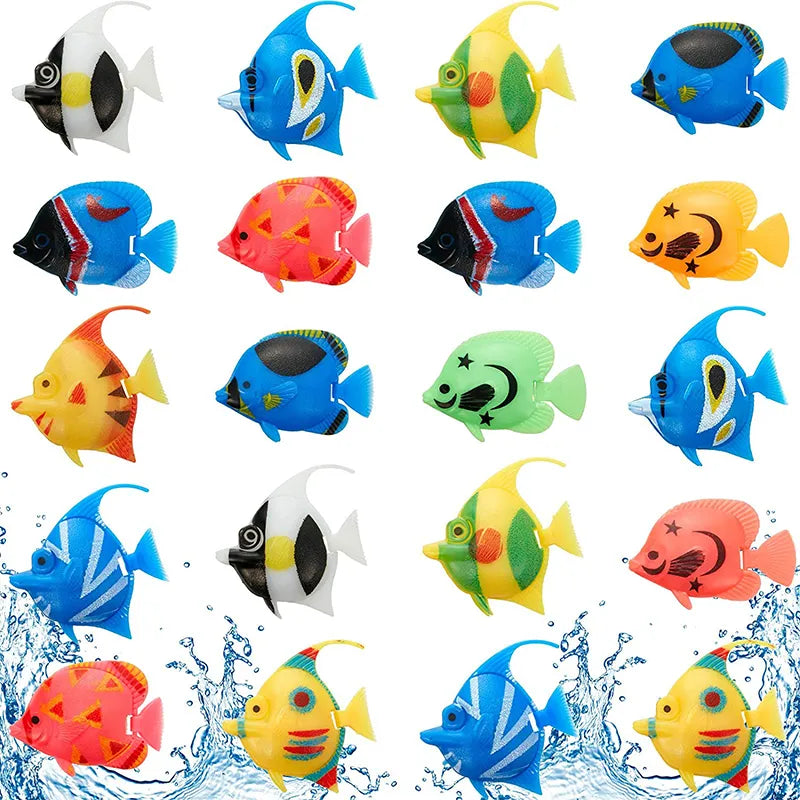 10 Pcs Artificial Moving Fishes Plastic Floating Fishes Lifelike Fish Ornament Aquarium Decorations for Fish Tank (Random Fish)