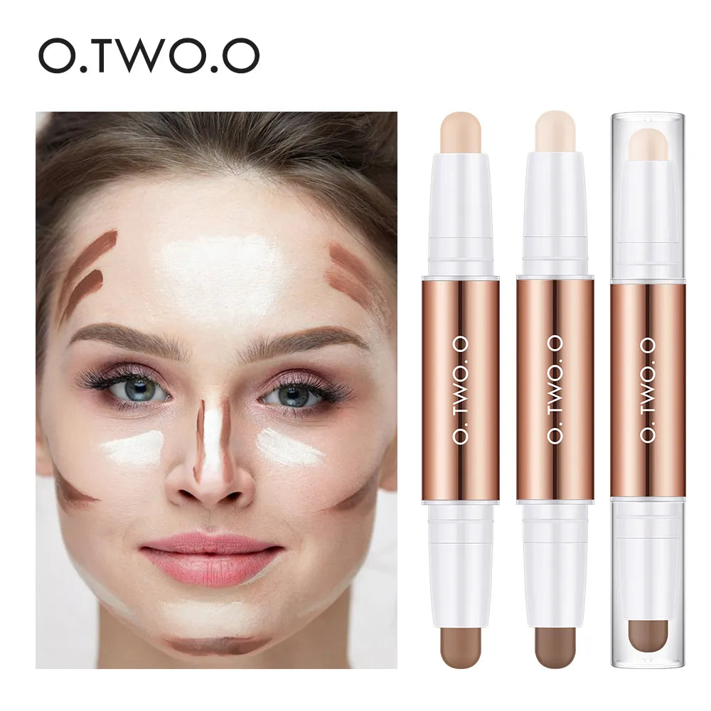 O.TWO.O Contour Stick Double Head Contour Pen Waterproof Matte Finish Highlighters Shadow Contouring Pencil Cosmetics For Face