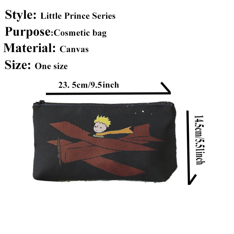 Lovely Cartoon Little Prince Print Canvas Women Makeup Bag Toiletries Organize Portable Travel Cosmetic Bag Female Make Up cases