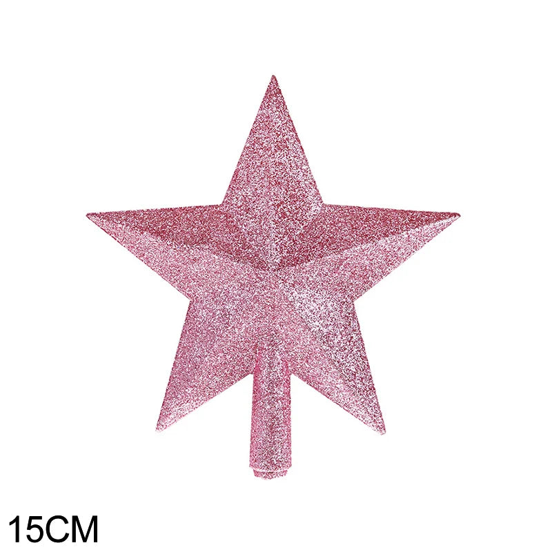 15/20cm Christmas Tree Top Star Merry Christmas Decorations for Home Shiny Gold Powder Five-pointed Star New Year's Ornament