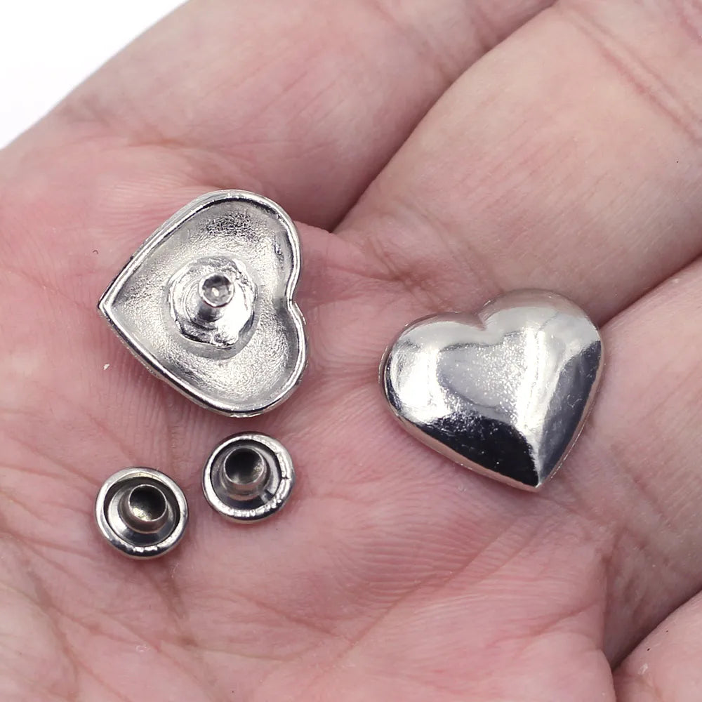 10 Sets Star Cone Heart Studs Spikes Rock DIY Craft Punk Garment Rivets For Clothes Bag Shoes Leather Handcraft Accessories