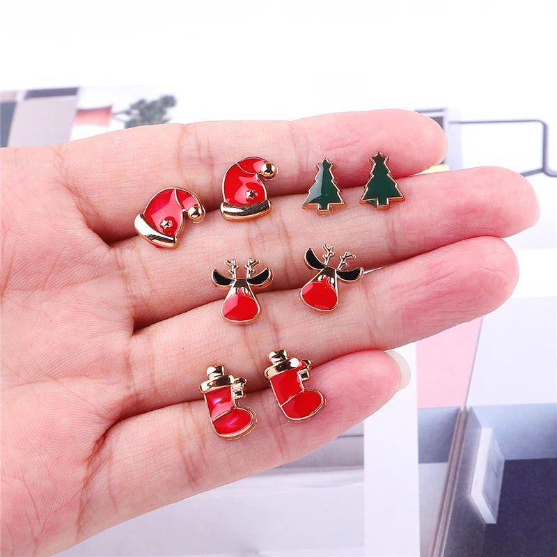 18/36/100Pairs Women Star Moon Small Plastic Stud Earrings Set Girl Children Cartoon Geometric Party Birthday Christmas Jewelry