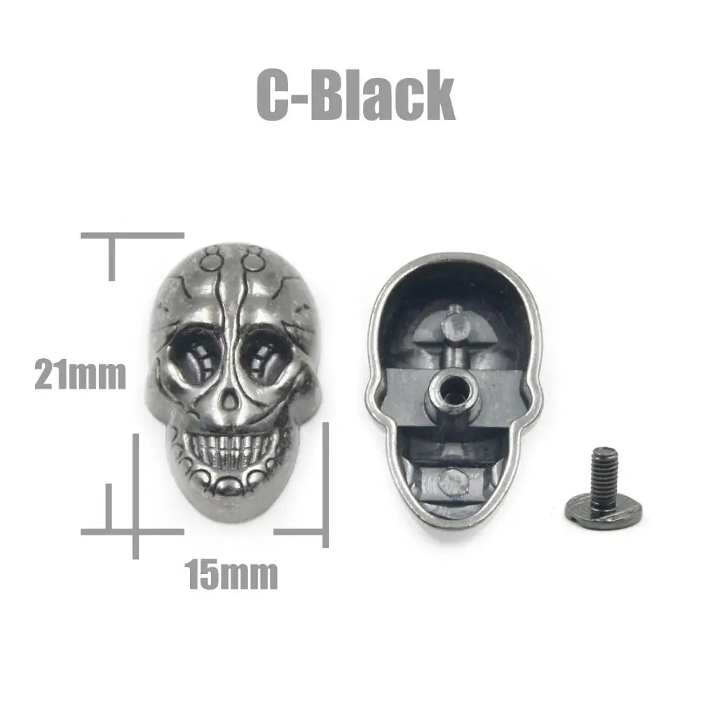 Skull Cross Bone Rivets Spike Studs Spots Nailhead Punk Rock DIY Leather Craft For Clothing Bag Shoe Apparel Parts Accessories