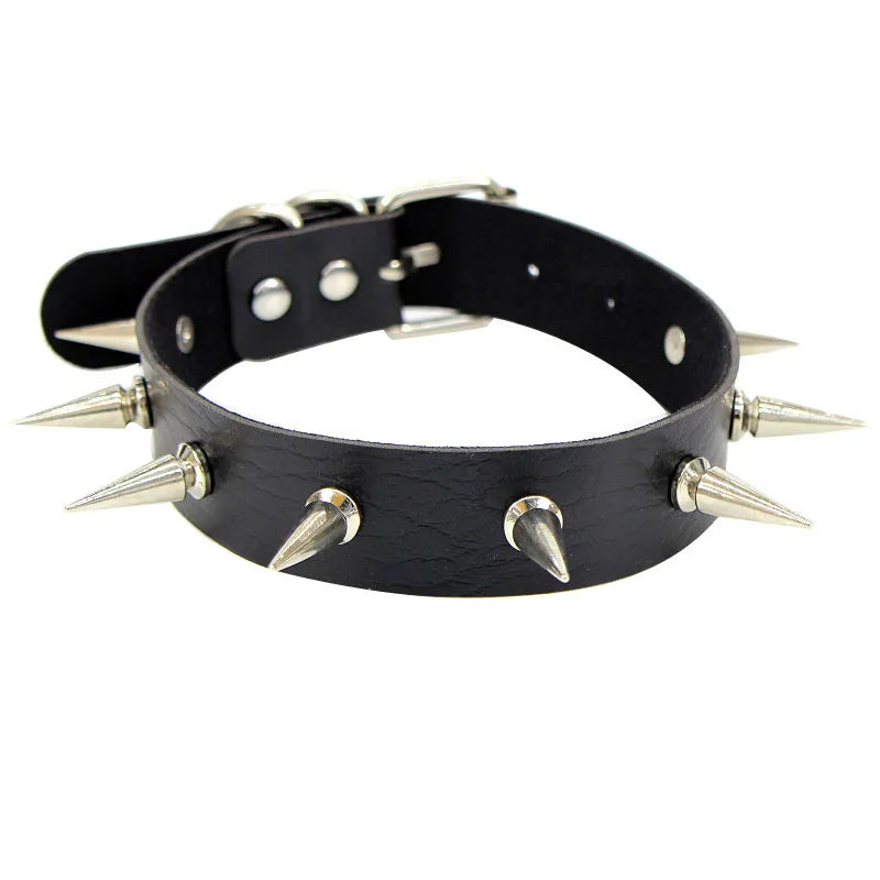 Sexy Punk Black Rivets Choker Collar Leather Necklaces Bondage Goth Jewelry Women Harness Gothic Necklace jewelry for women