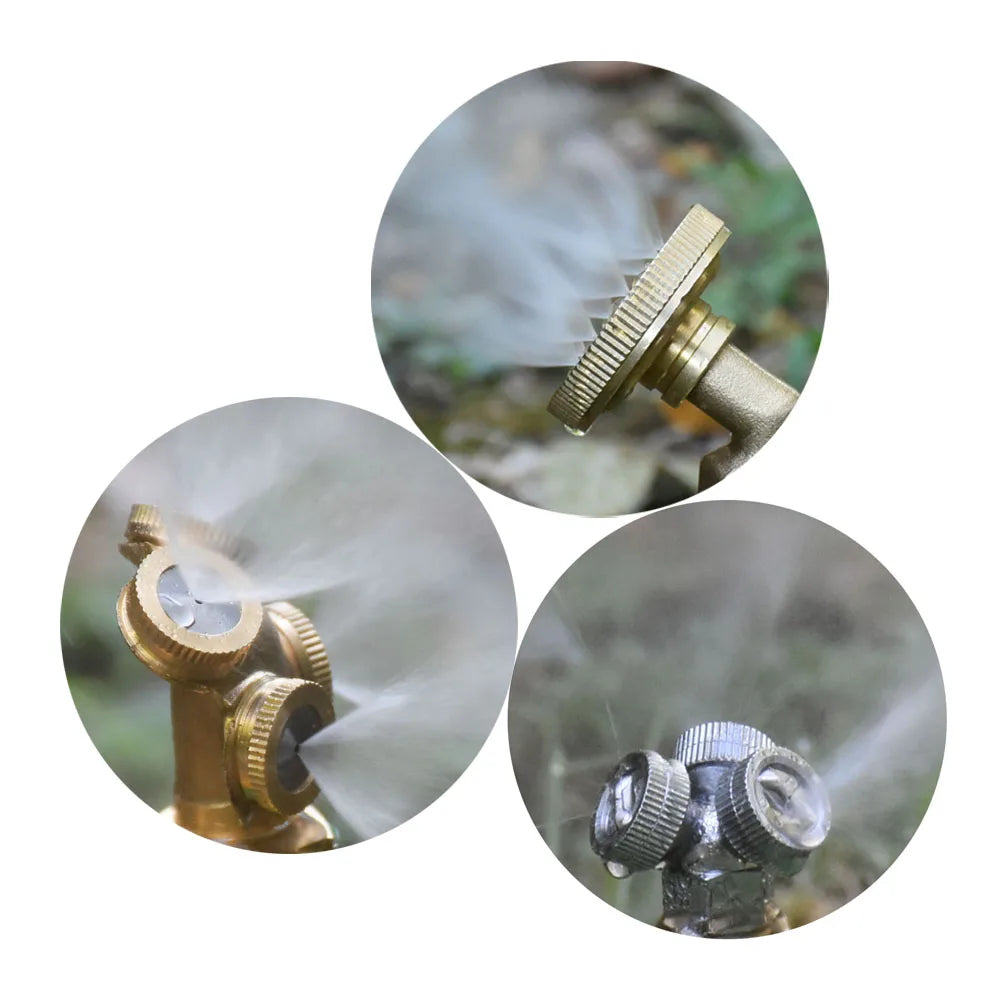 Farm Copper Atomizing Sprayer Nozzle Single/Double/Three/Four Nozzle Head Garden Lawn Irrigation Pesticide Spraying Sprinkler