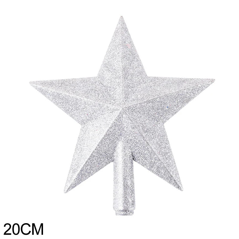 15/20cm Christmas Tree Top Star Merry Christmas Decorations for Home Shiny Gold Powder Five-pointed Star New Year's Ornament