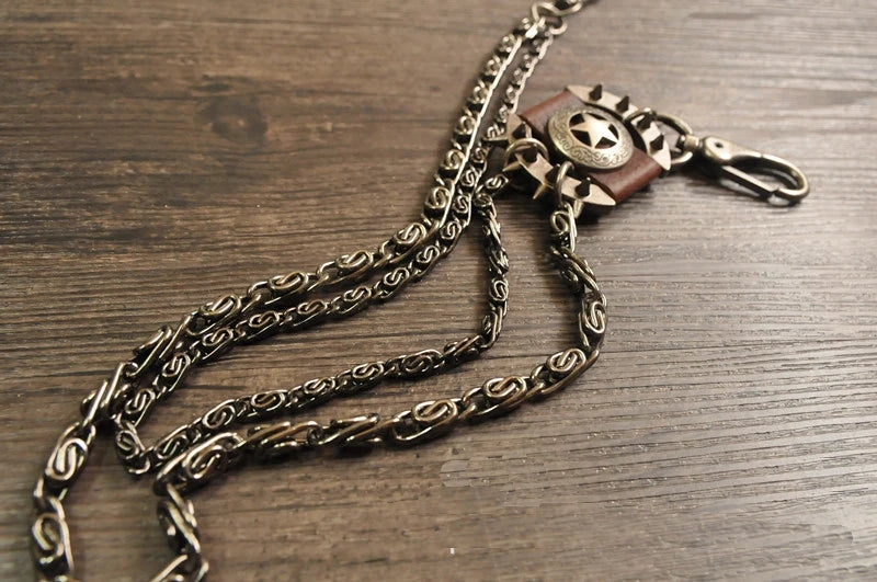 Women Men's Motorcyle Keychain Belt Chains Rock Punk Double chain Cowboy Cowgirls Pants Trousers Chain Biker Wallet Accessories