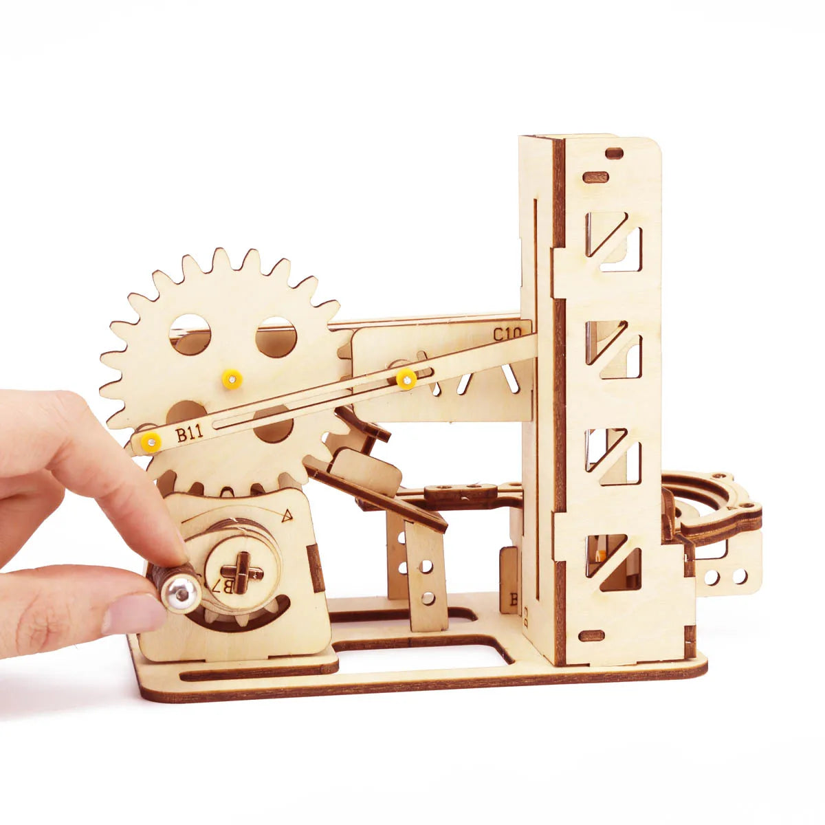 4 Kinds Marble Race Run 3D Wooden Puzzle Mechanical Kit Stem Science Physics Toy Maze Ball Assembly Model Building For Kids