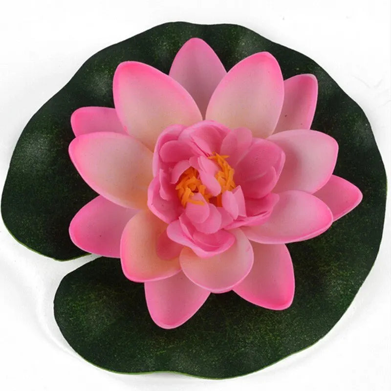 1 PCS Artificial Lotus Water Lily Floating Flower Pond Tank Plant Ornament 10cm Home Garden Pond Decoration