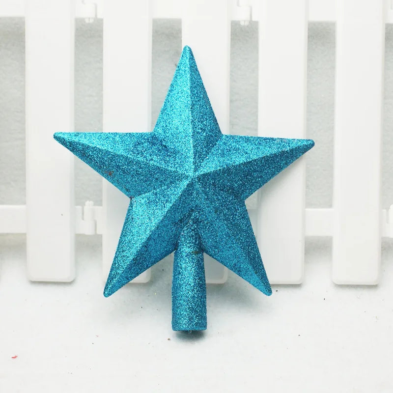 15/20cm Christmas Tree Top Star Merry Christmas Decorations for Home Shiny Gold Powder Five-pointed Star New Year's Ornament
