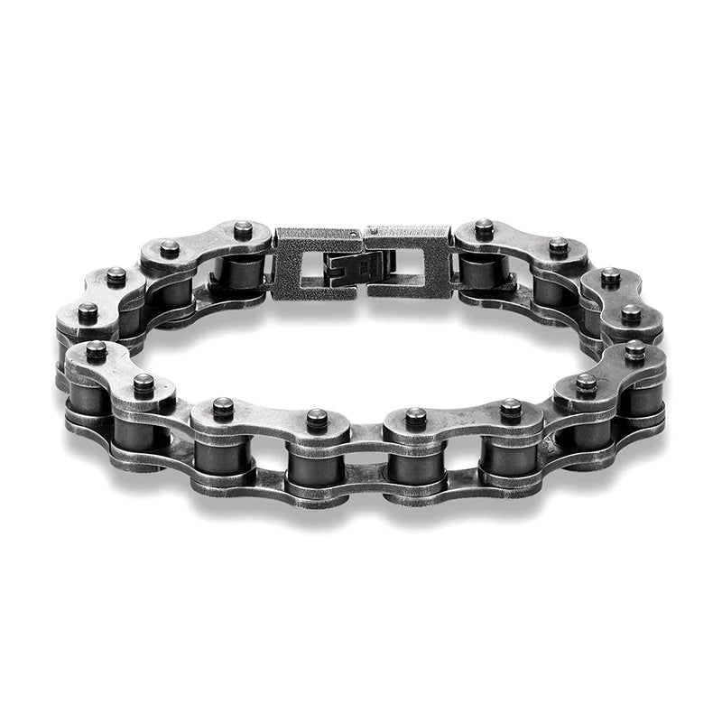 Stainless Steel Vintage Bicycle Chain Men Wide Bracelet Motorcycle Accessories Mens Jewelry Hand Chain Bangles Friends Bracelets