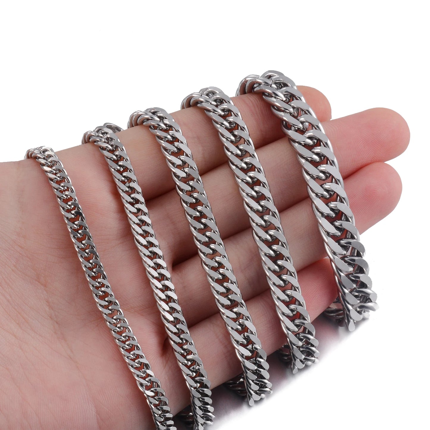 Popular Men's Stainless Steel Cuba Bracelet High Quality Men And Women's Jewelry Of Various Lengths