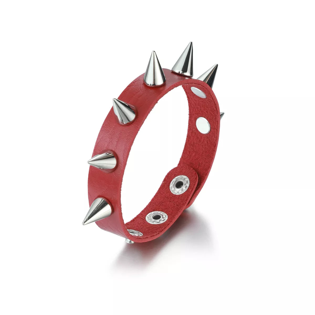 Spiked Studded Bracelet Black Leather Rivet Punk Bracelet Cuff Wrap Bangle Metal Wristband for Men Women Gothic Accessories