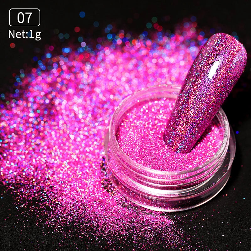 Aurora Pearl Nude Pink White Nails Glitter Dust Chrome Moonlight White Rubbing on Powder Shell Mirror Pigment Nail Art Supplies